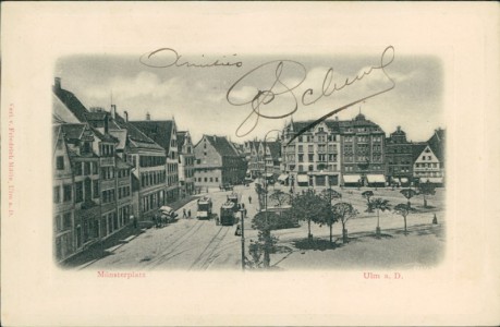Alte Ansichtskarte Ulm, Münsterplatz