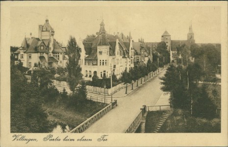 Alte Ansichtskarte Villingen-Schwenningen, Partie beim oberen Tor