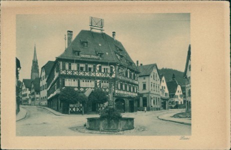 Alte Ansichtskarte Nagold, Teilansicht mit Hotel Post