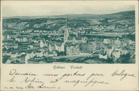 Alte Ansichtskarte Koblenz, Vorstadt