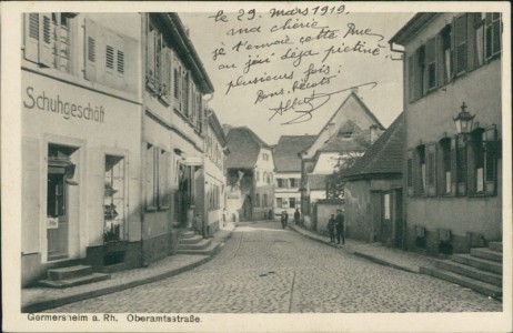 Alte Ansichtskarte Germersheim, Oberamtsstraße
