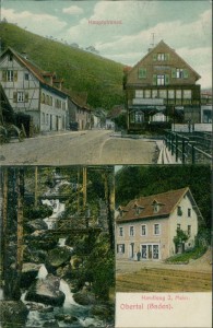 Alte Ansichtskarte Baiersbronn-Obertal, Hauptstrasse, Handlung J. Meier