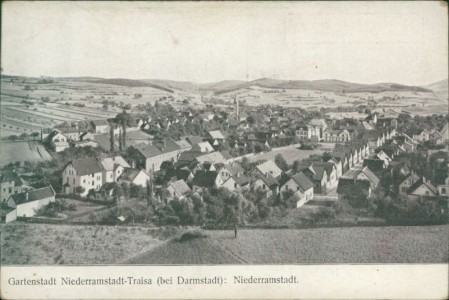 Alte Ansichtskarte Nieder-Ramstadt (Mühltal), Gartenstadt Niederramstadt-Traisa