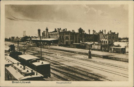 Alte Ansichtskarte Brest-Litowsk, Hauptbahnhof