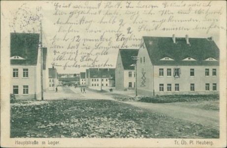 Alte Ansichtskarte Stetten am kalten Markt, Truppenübungsplatz Heuberg. Hauptstraße im Lager