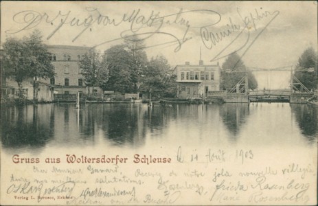 Alte Ansichtskarte Woltersdorf, Woltersdorfer Schleuse