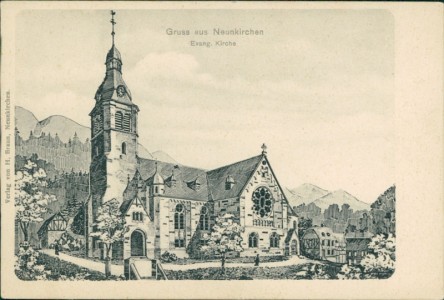 Alte Ansichtskarte Neunkirchen (Siegerland), Evang. Kirche