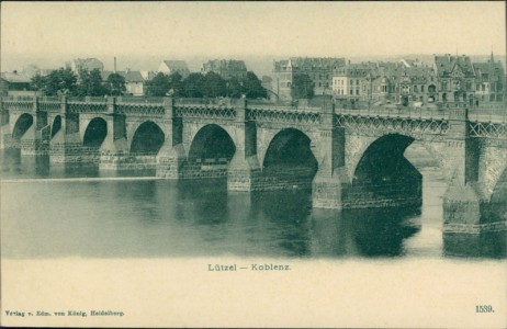 Alte Ansichtskarte Koblenz-Lützel, Brücke