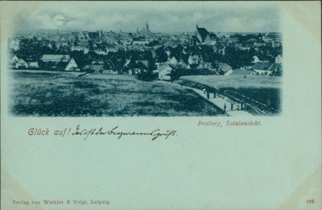 Alte Ansichtskarte Freiberg, Totalansicht