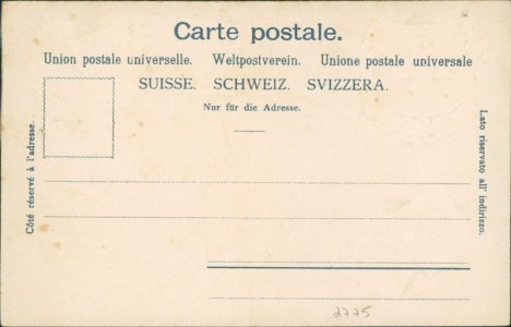 Adressseite der Ansichtskarte Schweiz / Switzerland, Briefmarken und Wappen auf Ansichtskarte