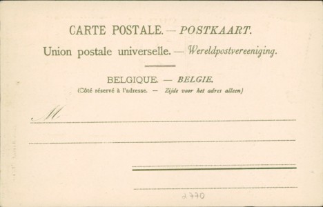 Adressseite der Ansichtskarte Belgien / Belgium, Briefmarken und Wappen auf Ansichtskarte