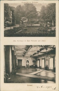 Alte Ansichtskarte Bad Münster, Kurhaus, Kurgarten m. Orchester, Kursaal