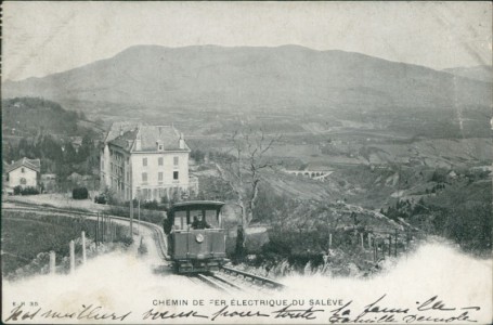Alte Ansichtskarte Salève, Chemin de fer électrique / elektrische Eisenbahn