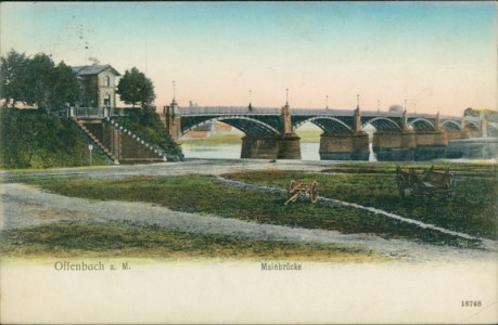 Alte Ansichtskarte Offenbach am Main, Mainbrücke