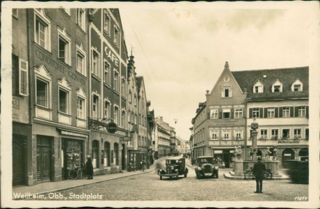 Alte Ansichtskarte Weilheim, Obb., Stadtplatz