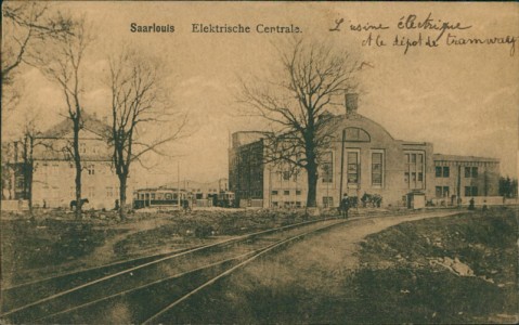 Alte Ansichtskarte Saarlouis, Elektrische Centrale