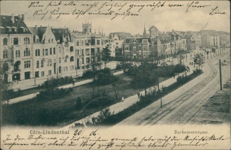 Alte Ansichtskarte Köln-Lindenthal, Bachemerstrasse