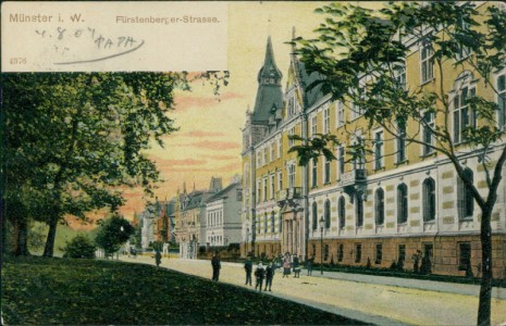 Alte Ansichtskarte Münster, Fürstenberger-Strasse