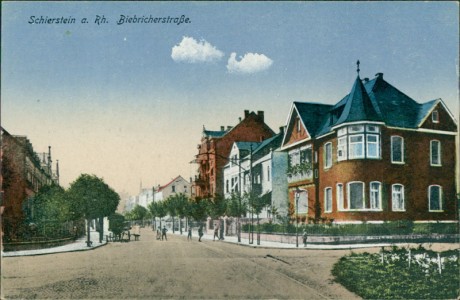 Alte Ansichtskarte Wiesbaden-Schierstein, Biebricherstraße