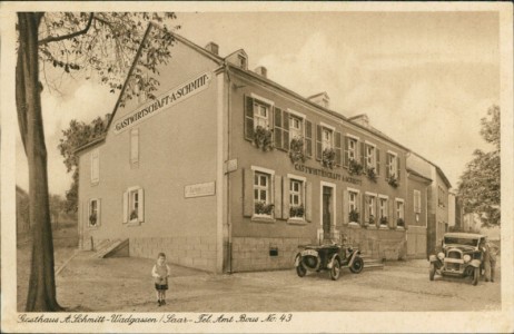Alte Ansichtskarte Wadgassen, Gasthaus A. Schmitt, Tel. Amt Bous No 43