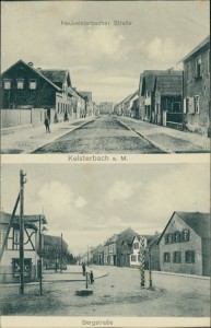Alte Ansichtskarte Kelsterbach, Neukelsterbacher Straße, Bergstraße