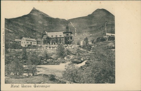 Alte Ansichtskarte Geiranger, Hotel Union