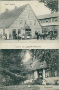 Alte Ansichtskarte Neubruchhausen (Bassum), Tepe's Gasthof mit Kutsche, Oberförsterei
