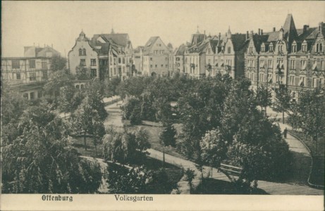 Alte Ansichtskarte Offenburg, Volksgarten