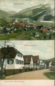 Alte Ansichtskarte Lautenbach (Renchtal), Totalansicht, Strassenpartie
