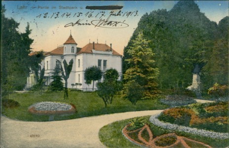 Alte Ansichtskarte Lahr/Schwarzwald, Partie im Stadtpark