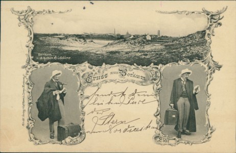 Alte Ansichtskarte Borkum, Blick v. d. hohen Süddüne, Feriengast