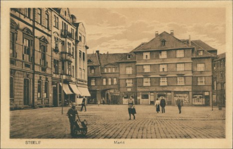 Alte Ansichtskarte Essen-Steele, Markt