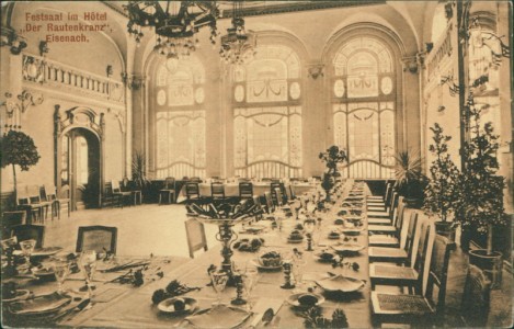 Alte Ansichtskarte Eisenach, Festsaal im Hotel "Der Rautenkranz"
