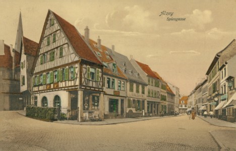 Alte Ansichtskarte Alzey, Spiesgasse