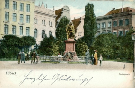 Alte Ansichtskarte Lübeck, Geibelplatz