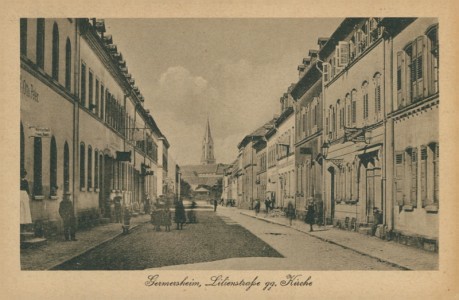 Alte Ansichtskarte Germersheim, Lilienstraße gg. Kirche