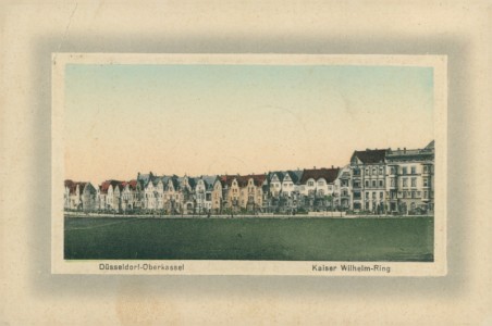 Alte Ansichtskarte Düsseldorf-Oberkassel, Kaiser Wilhelm-Ring (GROßER ECKKNICK OBEN LINKS)