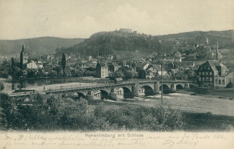 Alte Ansichtskarte Hagen-Hohenlimburg, Teilansicht mit Schloss