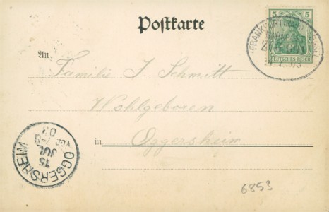 Adressseite der Ansichtskarte Gruss aus Umweg, Wirtschaft zum Weinberg, Otto Liebich