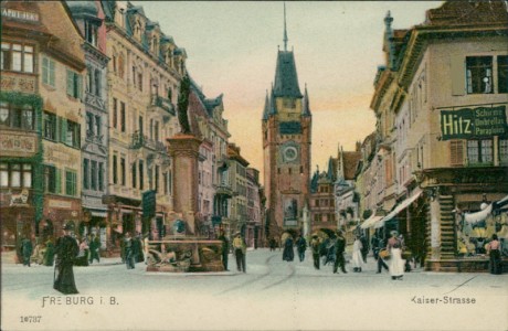Alte Ansichtskarte Freiburg im Breisgau, Kaiser-Strasse