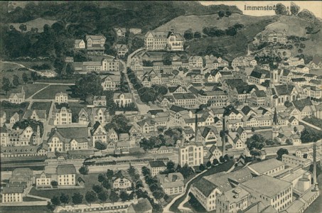 Alte Ansichtskarte Immenstadt i.Allgäu, Teilansicht mit Bahnhof
