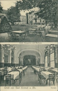 Alte Ansichtskarte Bad Honnef, Städt. Kurgarten und Kurhaus, Kursaal