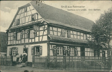Alte Ansichtskarte Rohrweiler / Rohrwiller, Gasthaus zum Löwen. Emil Gartner