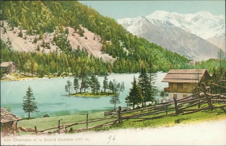 Alte Ansichtskarte Orsières, Lac Champex et le Grand Combin