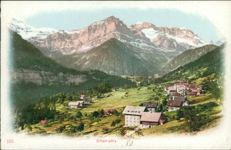 Alte Ansichtskarte Champéry, Panorama