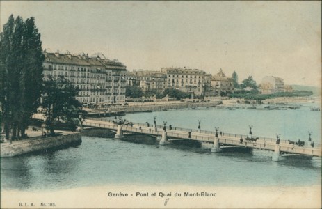 Alte Ansichtskarte Genève / Genf, Pont et Quai du Mont-Blanc