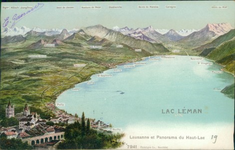 Alte Ansichtskarte Lausanne, Lausanne et Panorama du Haut-Lac