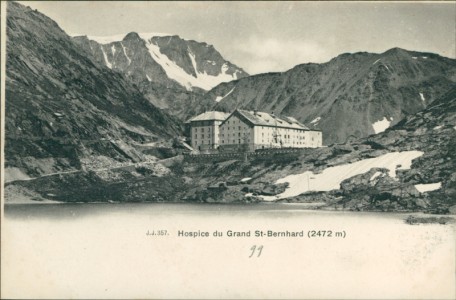 Alte Ansichtskarte St-Bernard, Hospice du Grand St-Bernhard (2472 m)