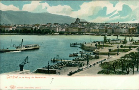 Alte Ansichtskarte Genève / Genf, Genève et le Quay du Montblanc