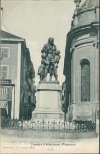 Alte Ansichtskarte Yverdon-les-Bains, Monument Pestalozzi